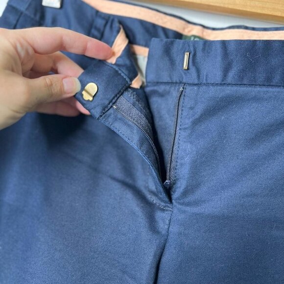 J Crew Womens Size 0 City Fit Capri Pants Navy Blue Stretch Canvas Flat Front - Picture 3 of 10